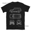 Maglietta Unisex Classe G Wagon MB Design Blueprint SUV di Lusso Schema vintage Lavata Versatile Elasticizzata uomo Traspirante