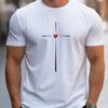 Men's Summer 3D T-shirt Fashionable Casual Loose Love Pattern Printed Round Neck Short Sleeved T-shirt Top
