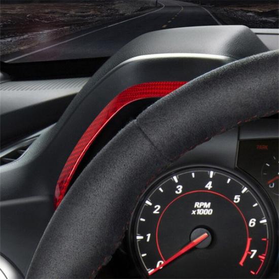 Red Real Carbon Fiber Driver Dashboard Frame Cover Case For Camaro 2016 2017 18