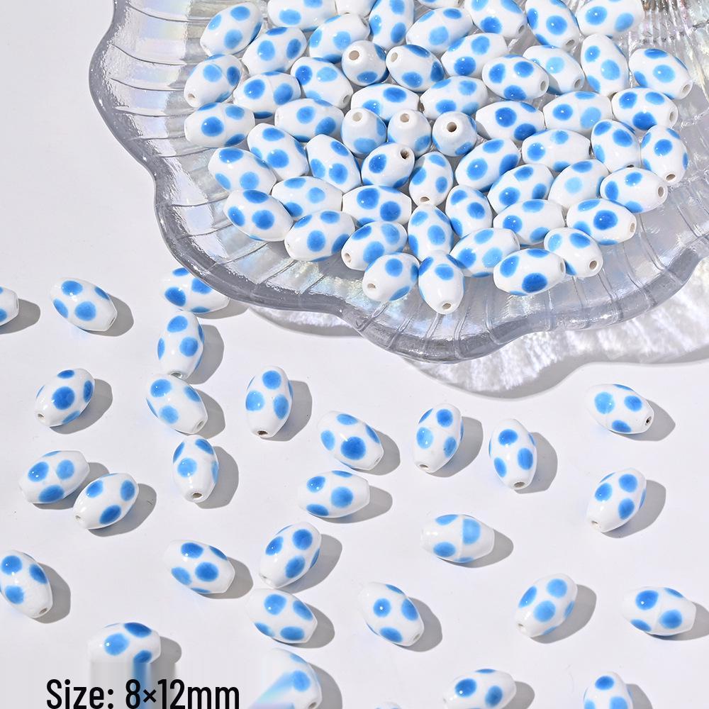 Blue Series Japanese Ceramic Seashell & Heart Beads for DIY Jewelry