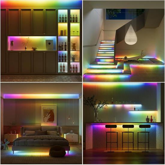 RGB WS2811 IC COB LED Strip Lights 18ft,DC12V Addressable Chasing Color RGB LED Lights,Multicolored Flexible Strips for Party, Decoration, Home DIY