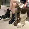2025 New Autumn White Martin Boots Women's Small Thick-soled Heightening Retro Trouser Boots British Short Boots
