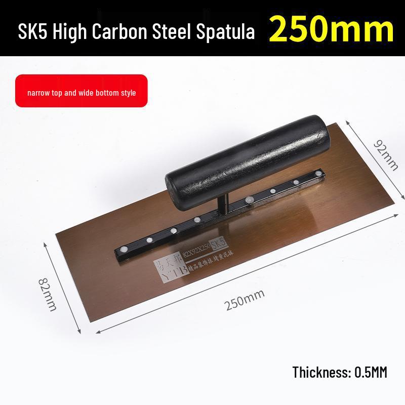 SK5 High Carbon Steel Oil Worker Putty Scraper with Round Wooden Handle for Exterior Wall Insulation