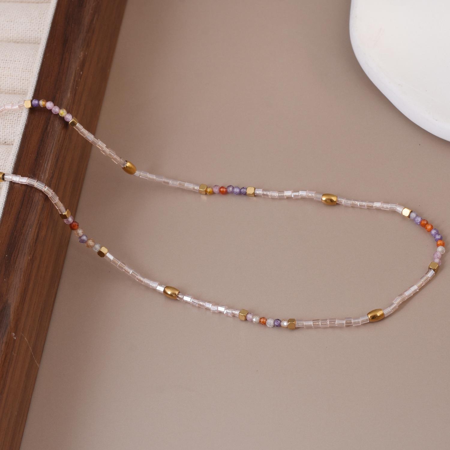 

Винтажное европейско-американское ожерелье-чокер ручной работы из бисера смешанных цветов