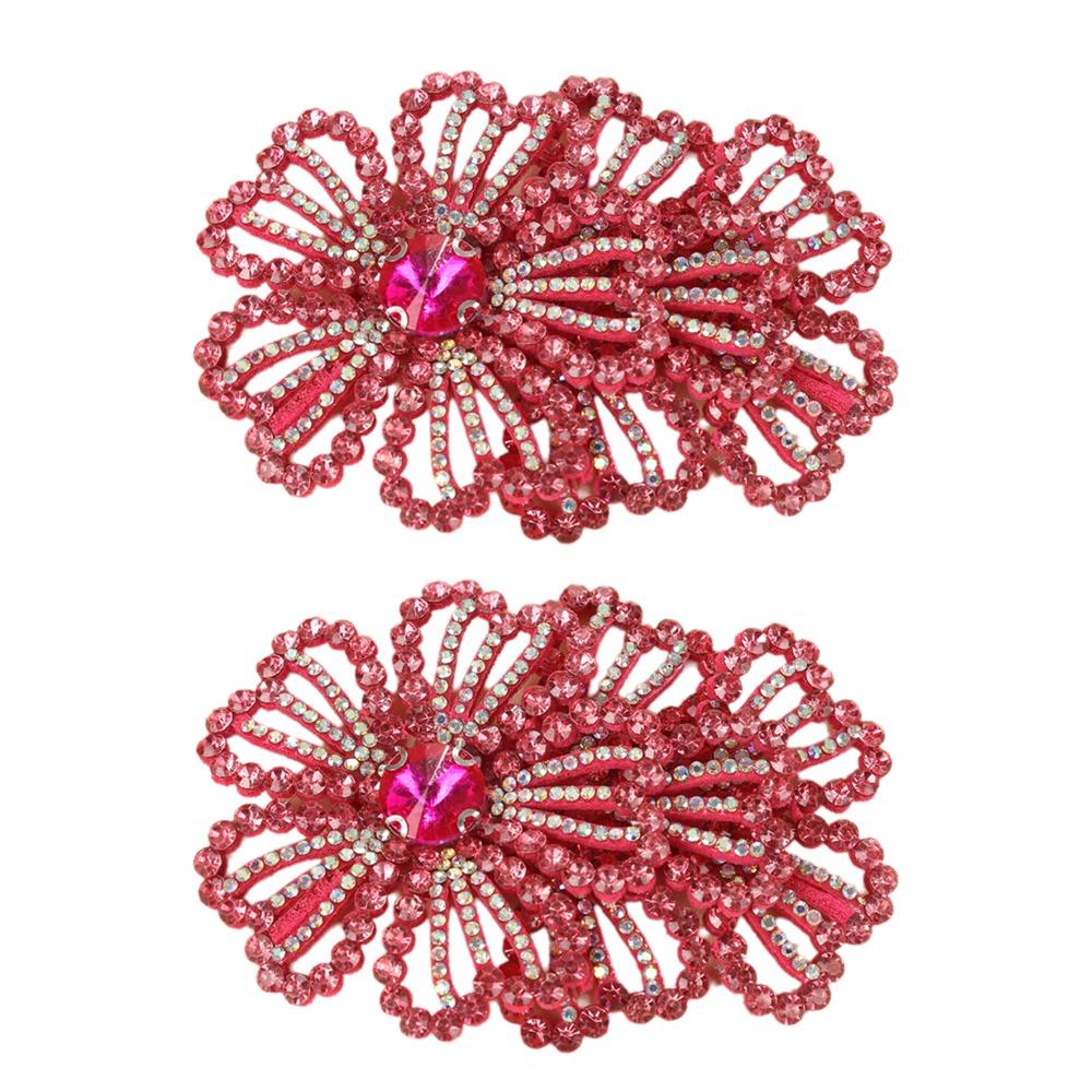 1Pairs DIY Craft Rhinestone Flower Patches 3D Rose Brooch Fabrics  Sewing Supplies