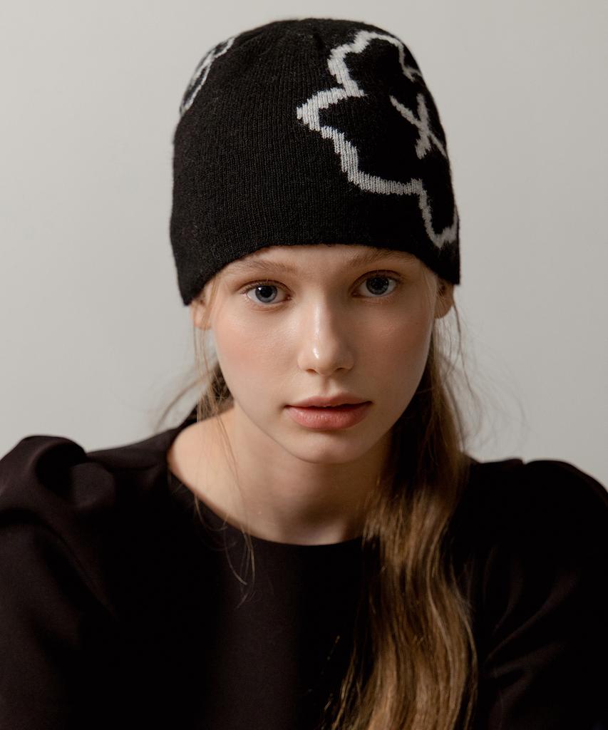 Tatiana Sketch Flower Knit Beanie Ht8244 2 Colors