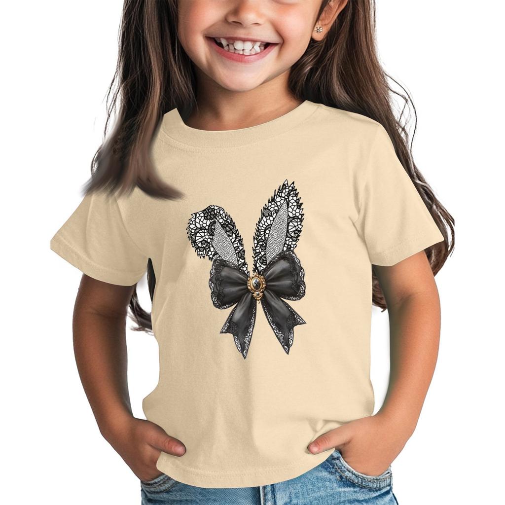 Children's Tops Boys Girls Easter Print Short-sleeved T-shirt Tops Bottoming Shirt