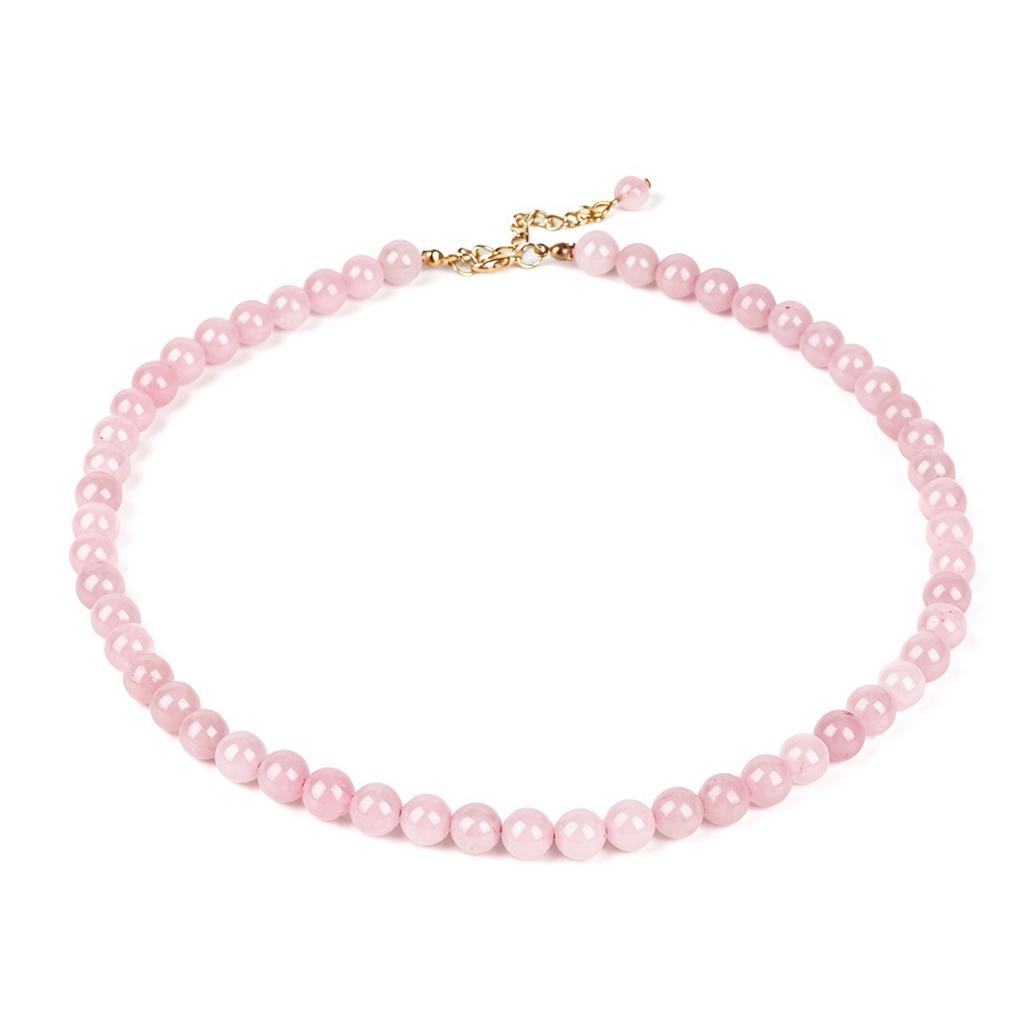 European and American Seaside New Necklace Glass Beaded Collarbone Chain Powder Crystal Necklace