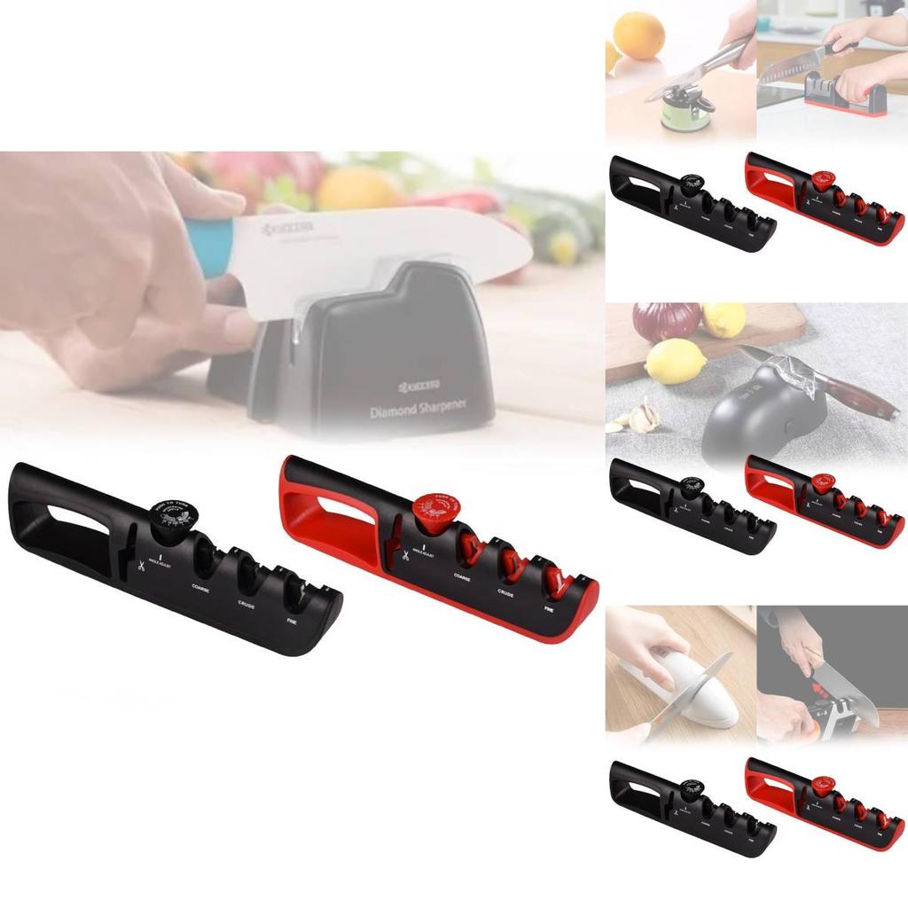 Professional 4in1 Knife Sharpener With Tungsten Steel And Ceramic Stones For Home Kitchen Use