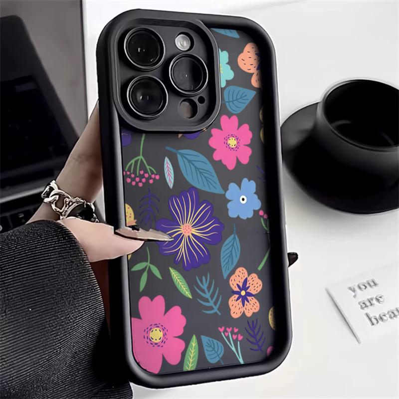 Colorful Leaves Flowers Phone Case For iPhone 17 Pro Max Air 16 15 14 13 12  XS X XR 7 8 Plus 16E Air Shockproof Bumper Cover
