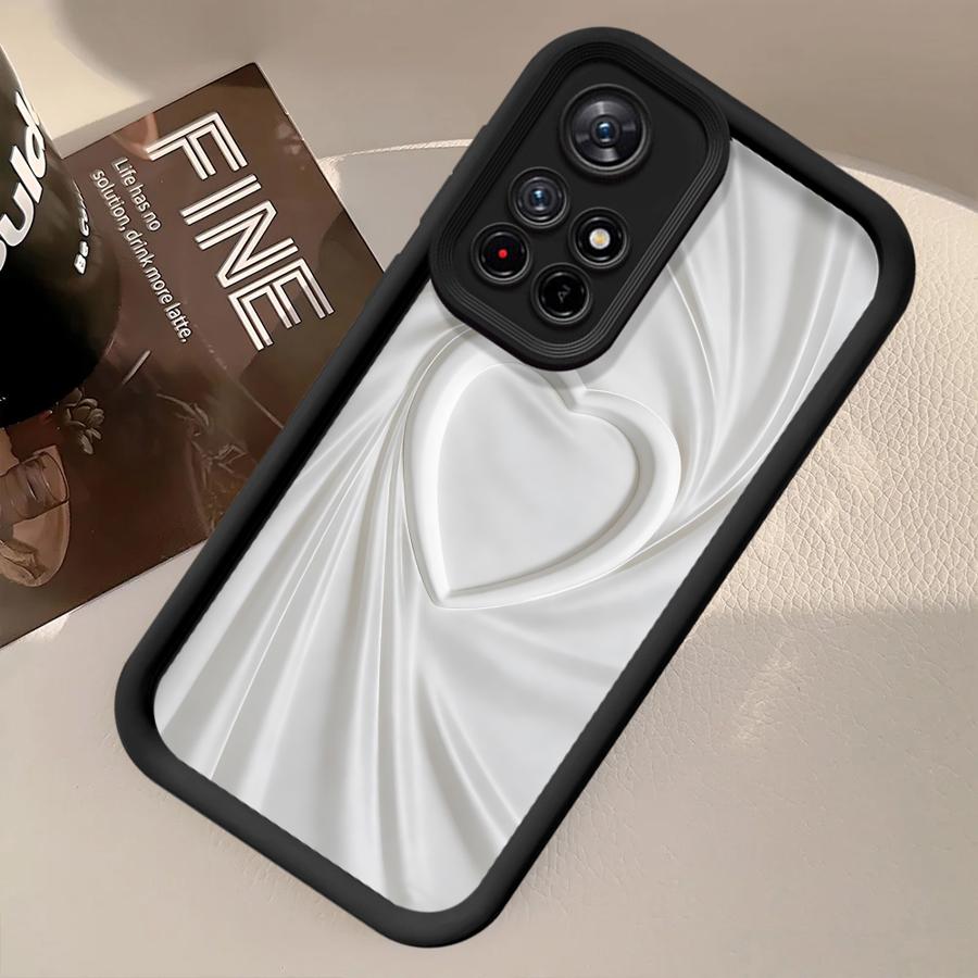 Phone Cover Case for Xiaomi Poco F8 X3 Pro C61 X3 NFC C51 C50 Black White Simple Heart