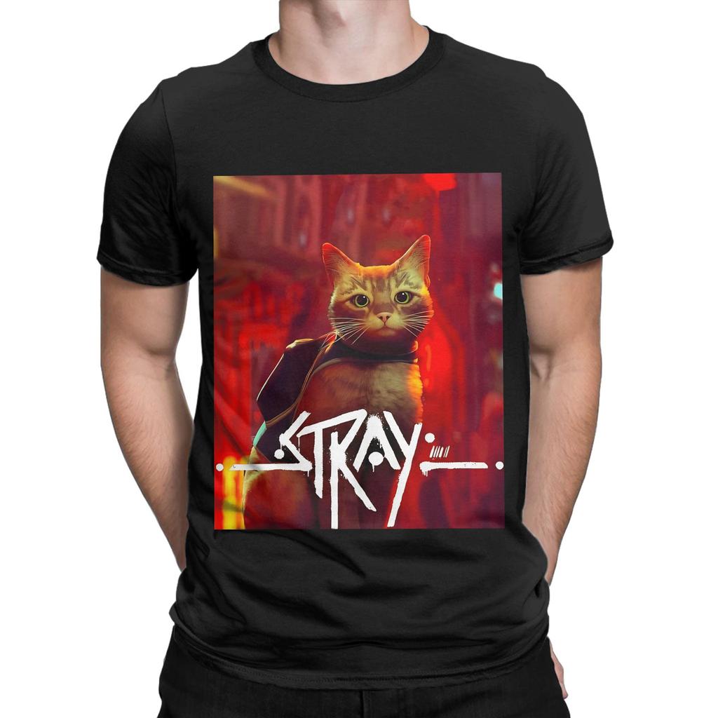 Stray Game Stray Stray animals stray stray stray Funny 100% Cotton T-Shirt Stray Tops Tees F