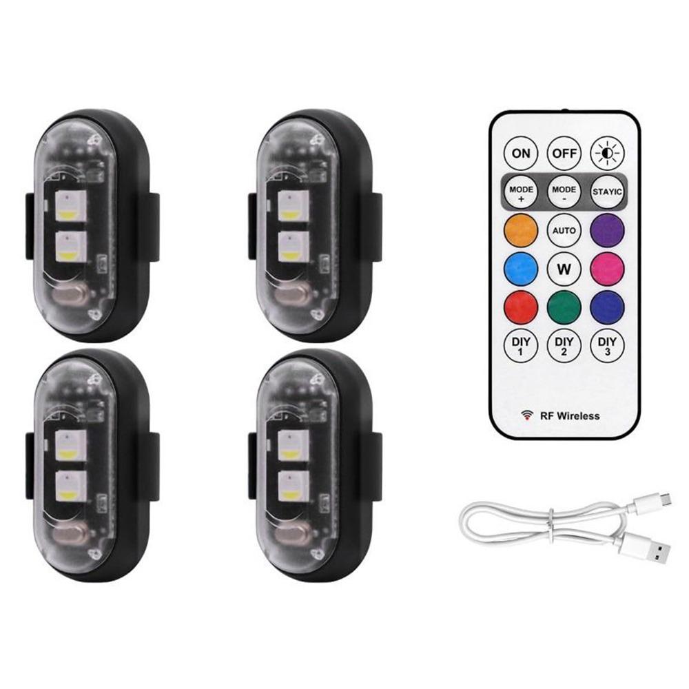 

Водонепроникні Бездротові Світлодіодні Стробоскопи Протизіткнені Манекен Сигнальна Лампа Миготливе Велосипедне Світло Велосипед 4Pcs