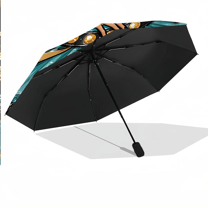 Monster High Windproof Auto 8 Rib Folding Umbrella Portable Outdoor Parasol