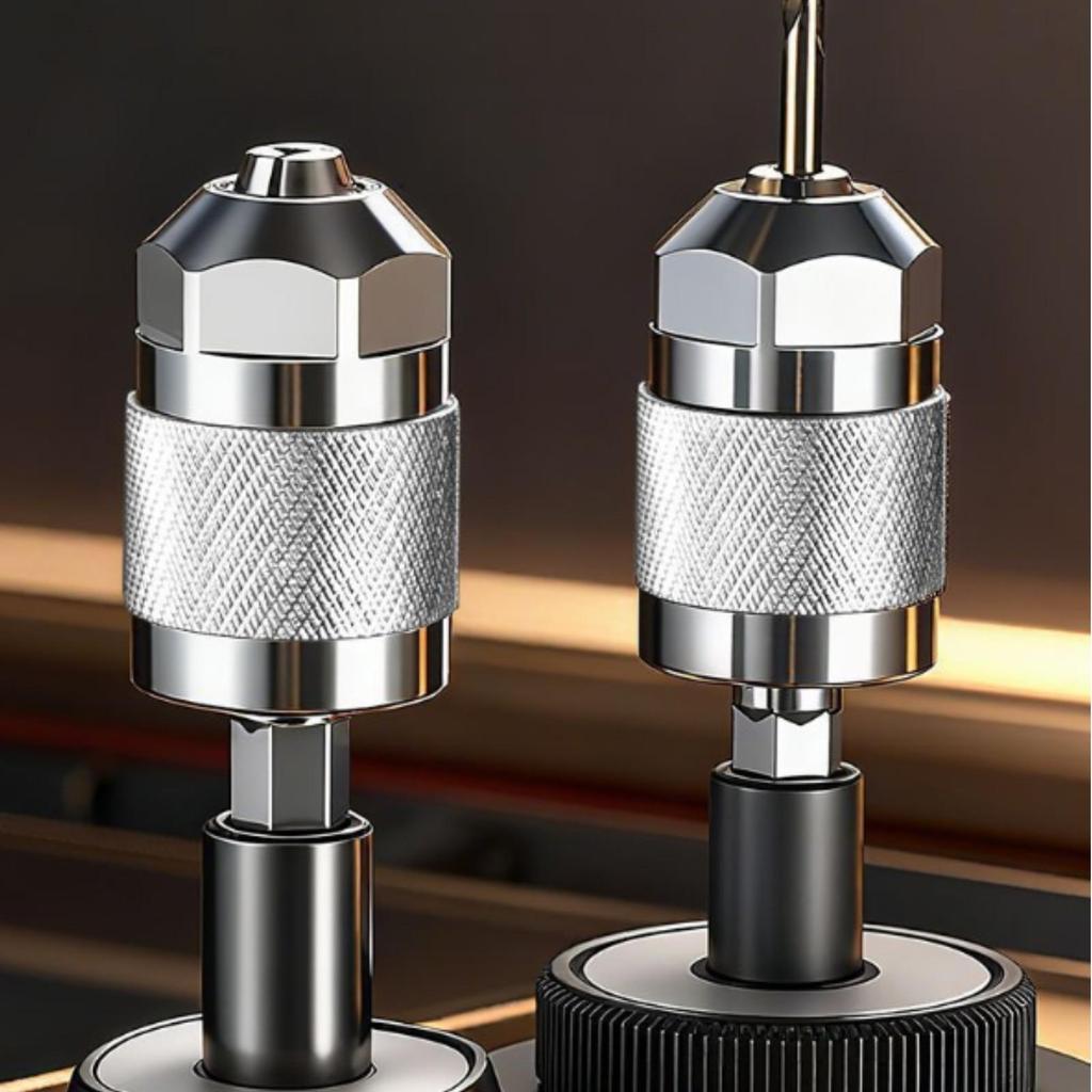 Hex Shank Drill Chuck Adapter Knurled ThreeJaw Metal Power Tool Accessory