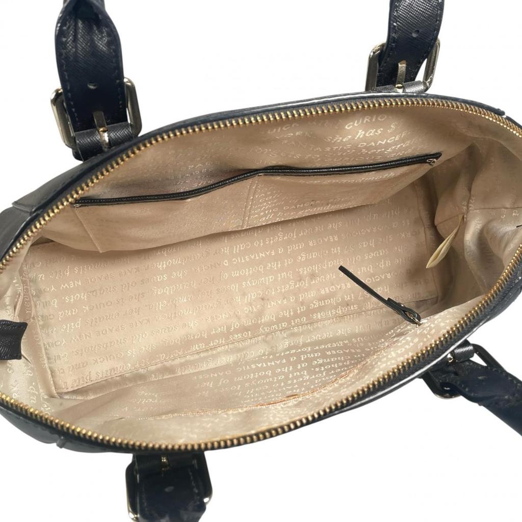 Kate Spade New York Safiano Handbag Leather Black Women Used