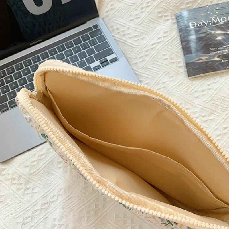 Flower Pattern Laptop Sleeve Case Bags for Macbook Air Pro 11 13 14Inch Cover for Ipad Pro 11 12.9 Laptop Bag Makeup Pouch
