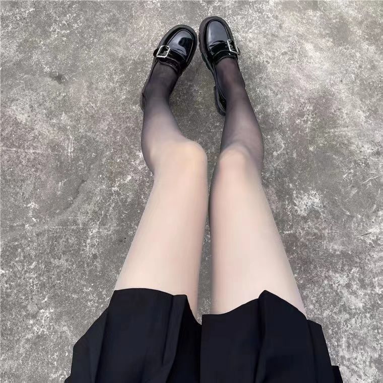Gradient Color Stockings Niche Millennium Black Gray Japanese Style Colorful Ultra-thin Arbitrary Cut Pantyhose