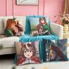 Special Week Silence Suzuka Tokai Teio Vodka Square Double-Sided printed Pillow Case Bedroom Bedside Pillow Sofa Cushion Cover