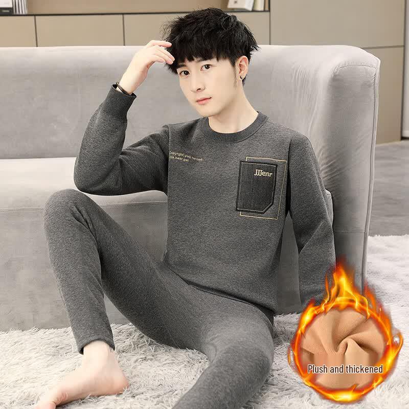 YUZHAOLIN Men's Fleece-Lined Thermal Underwear Set