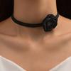 Collana di perle, collana in pizzo a farfalla bianca, catena per clavicola con fiore geometrico in tessuto