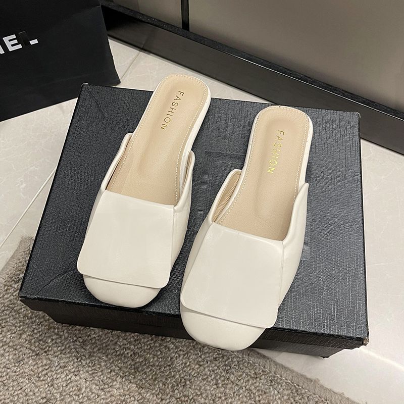 Wygodne i wszechstronne buty damskie, półkapcie, klapki, z kwadratowym noskiem, na płaskiej podeszwie, antypoślizgowe