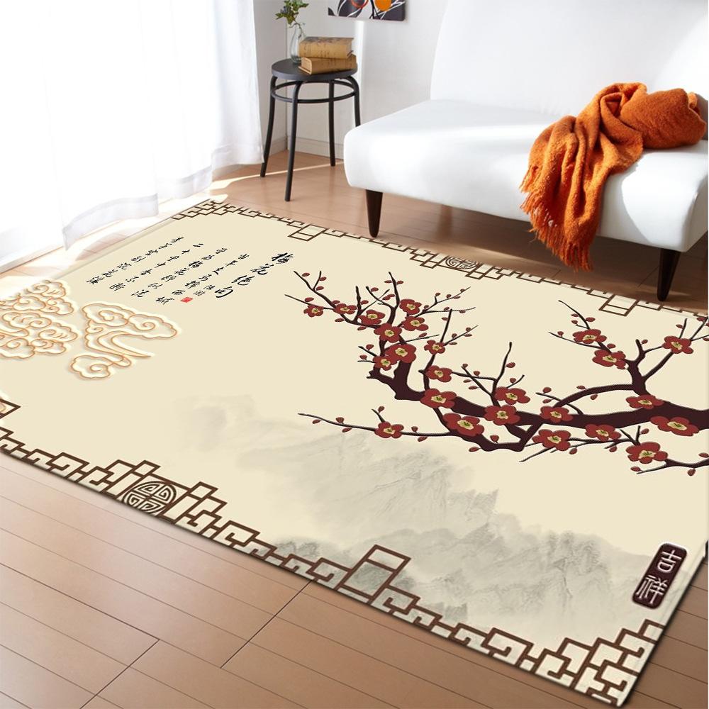 National Style Retro European Pattern Large Carpet Square Floor Mat Striped