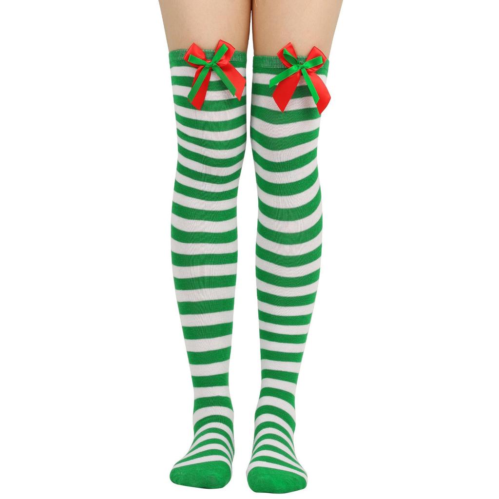 Weihnachten Overknee-Oberschenkelstrümpfe, kniehoch, warmer Strumpf, Damen-Stiefelsocke, Beinwärmer, hohe Socken für den täglichen Gebrauch, Weihnachten, Party, Cosplay