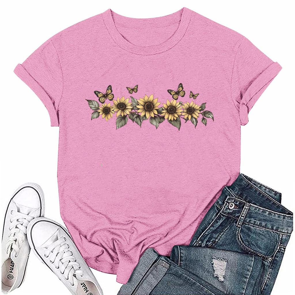 Unisex Casual Fashion Print Crewneck Loose T-shirt