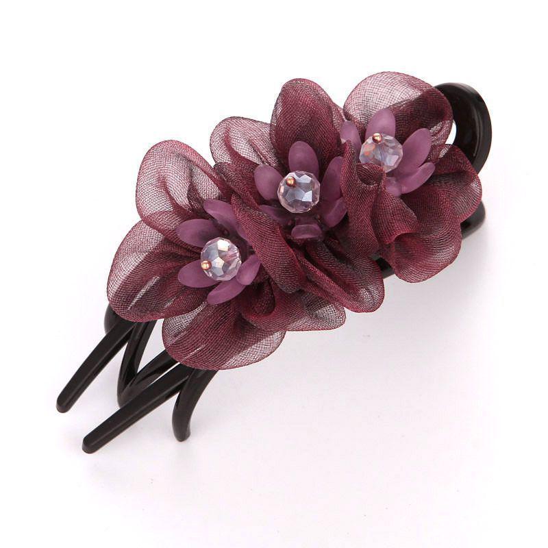 

Корейская шелковая заколка-уточка для волос для укладки темно-красного