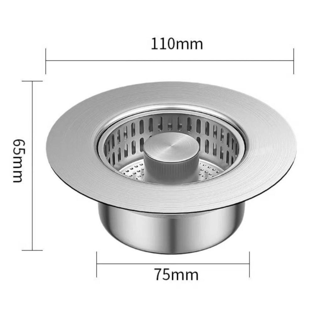 Stainless Steel Kitchen Sink Drain Strainer with Basket Filter Jump Up Pop Up Sink Stopper Anti Clog Sink Filter Kitchen