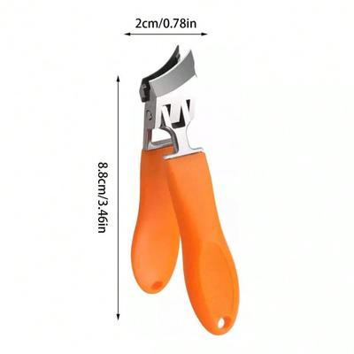 2Pcs(Black+Orange) Wide Jaw Opening Anti-Splash Slanted Nail Clipper, Slanted Nail Clippers