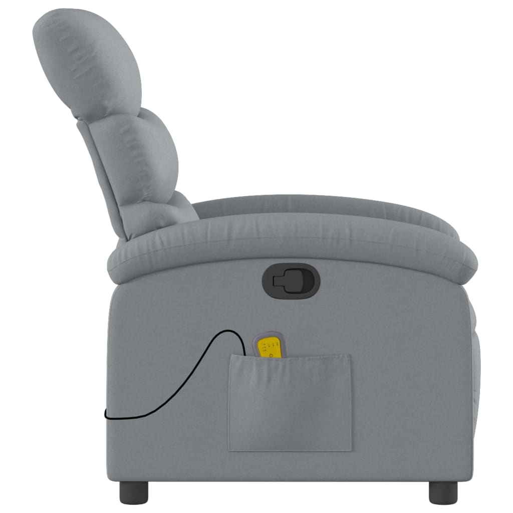 Massage Relax Chair Light Gray Fabric