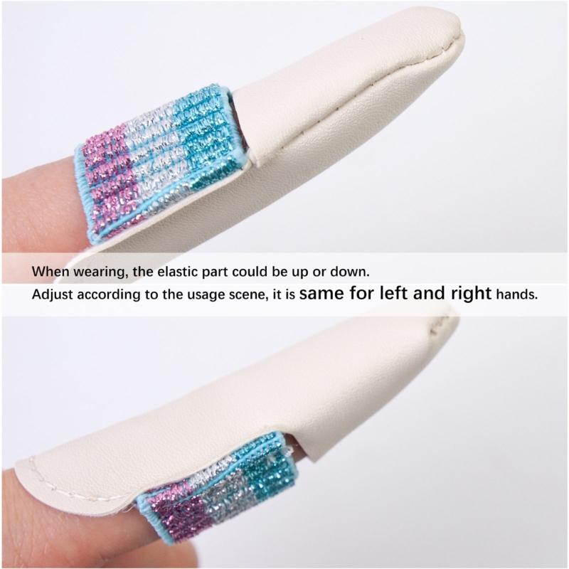 1 Pair Finger Protector Knitting Finger Guards Leather Thimbles Needle Felting Supplies for Hand Sewing Embroidery