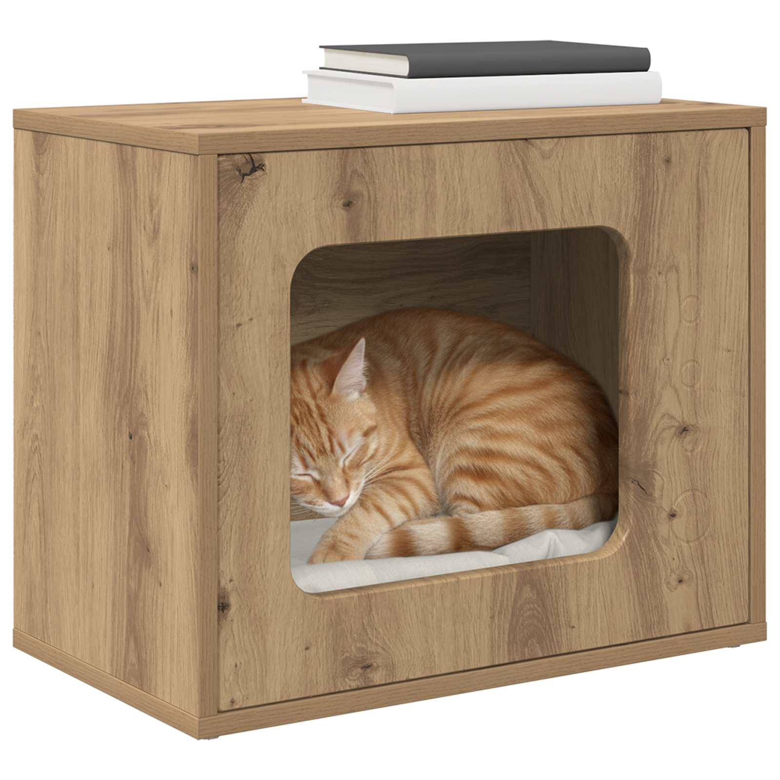 Katzenhaus Rustikales Eichen-Design 51 x 30 x 42,5 cm Holzwerkstoff