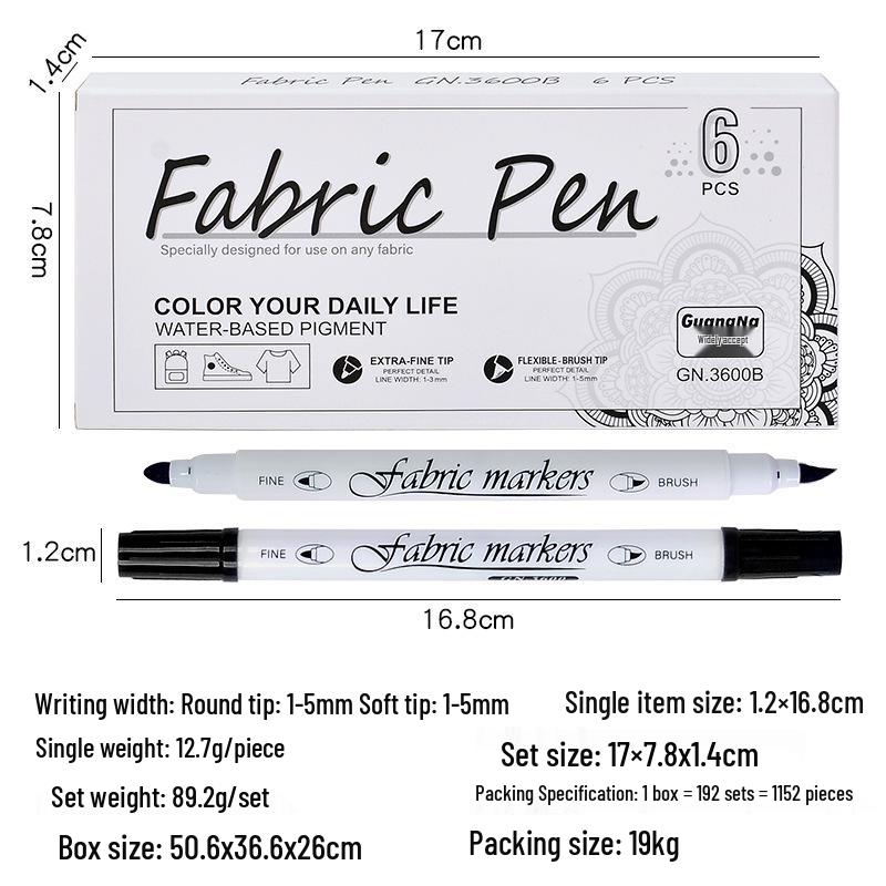 Guangna 3600 Двусторонние смываемые маркеры по ткани для DIY обуви, граффити и фотоальбомов Double-Headed