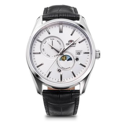 Orient SUN MOON Automatické Contemporary s japonskou zárukou & Hodinky, Styl, Pánské, Bílá, Stříbrná, RN-AK0305S, Od výrobce