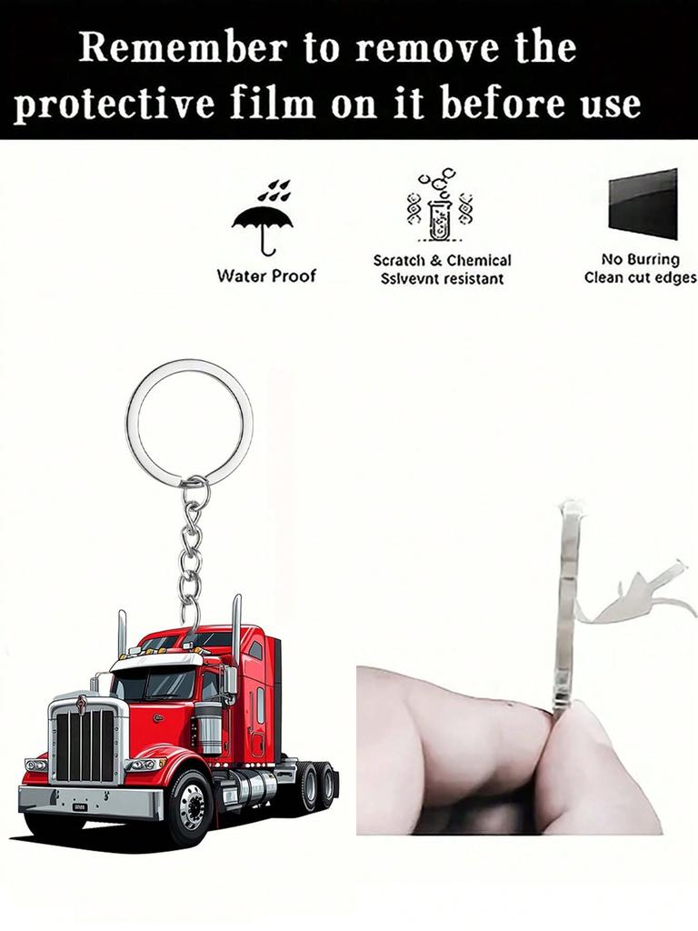 1 Piece of Truck Pattern Multifunctional Keychain DIY Backpack Hanging Decoration Can Be Used for Car Decoration