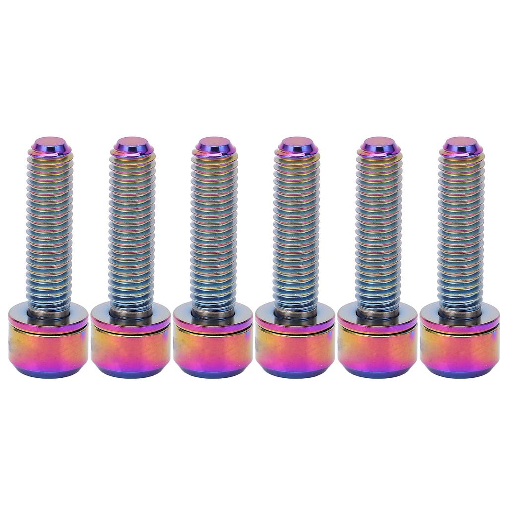6 Stück RISK Fahrradvorbau-Schrauben-Kit Titan-Vorbau-Schrauben Ersatzteile M5 20mm Bunt