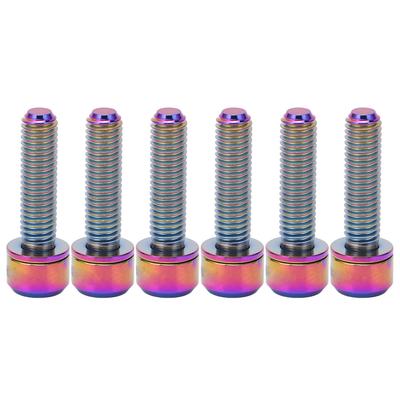 6Pcs RISK Bike Stem Bolts Kit Titanium Stem Screws Replacement Parts M5 20mm Colourful