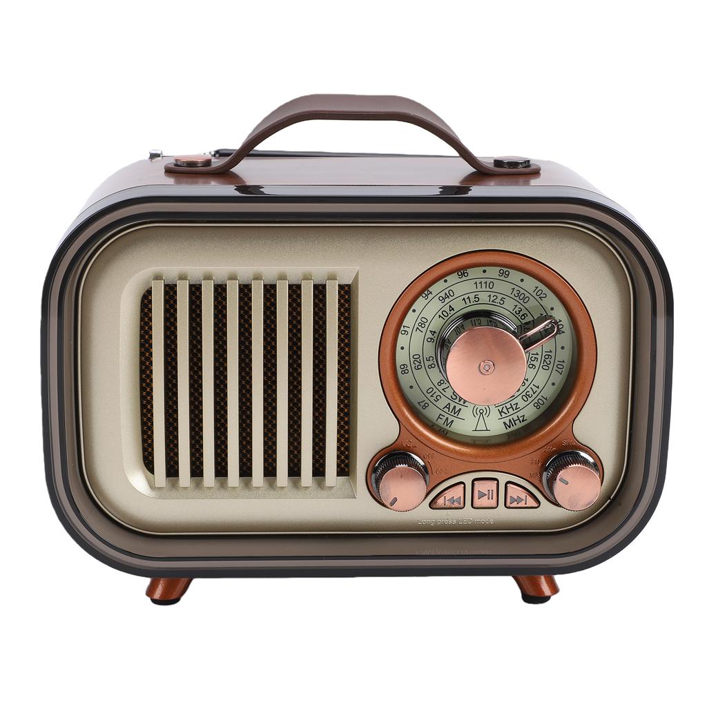 Retro Bluetooth Speaker Radio Portable AM FM SW Radio Rechargeable Wireless Speaker with Telescopic Antenna for Home