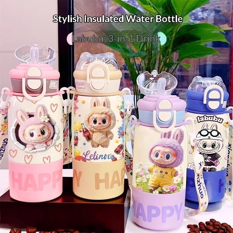 Thermos Cup Children's Double Cup Lid Water Cup Student Use School Convenient Thermal Insulation Pot