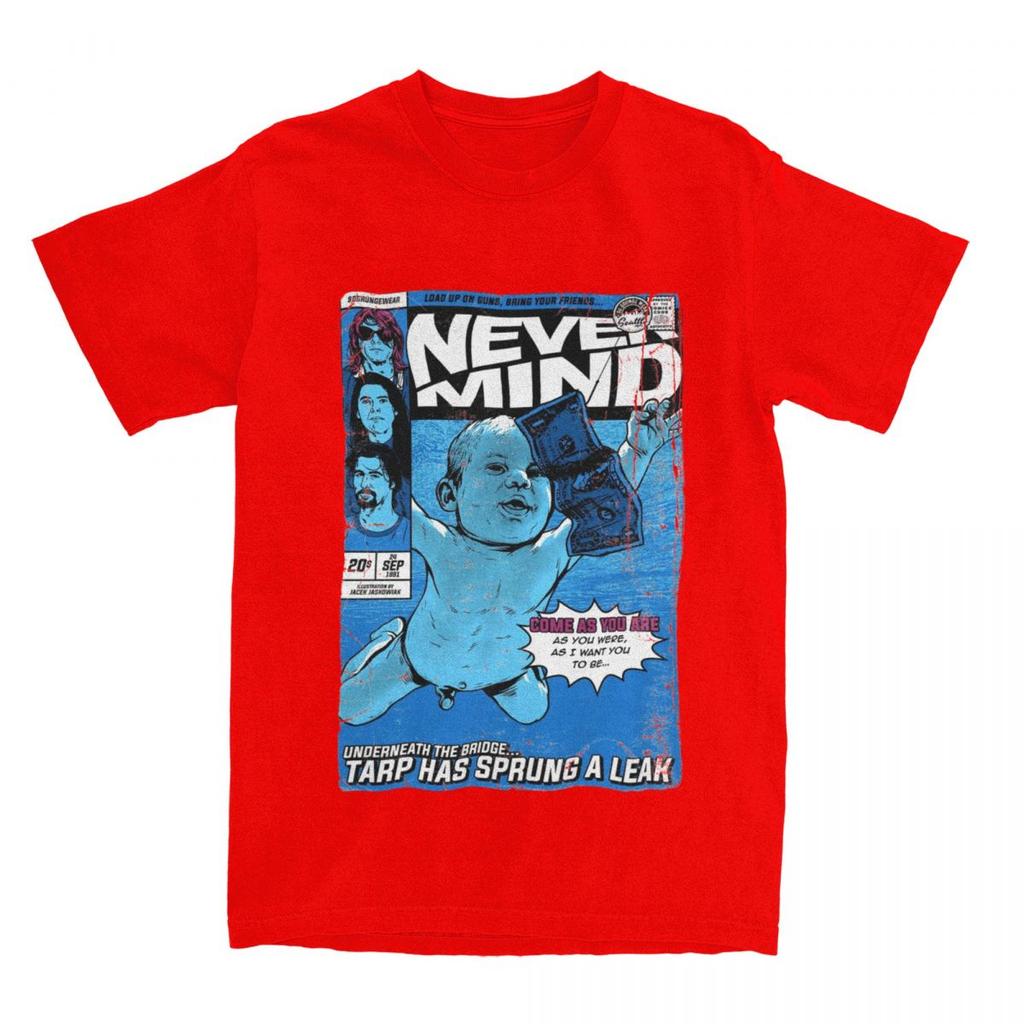 Lustiges Kurt Cobain Nevermind Album T-Shirt Herren Damen Reine Baumwolle T-Shirts Sommerkleidung