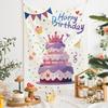 Newins Birthday Cake Velvet Wall Hanging for Dorm or Bedroom