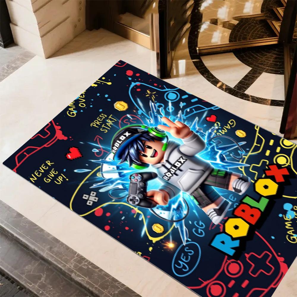 Roblox Neon Roblox Graffiti Area Rug Design For Living Rooms Decorate Room Balcony Foyer Antislip Rug Office Home Decor Perfect Gift For Friends Famil