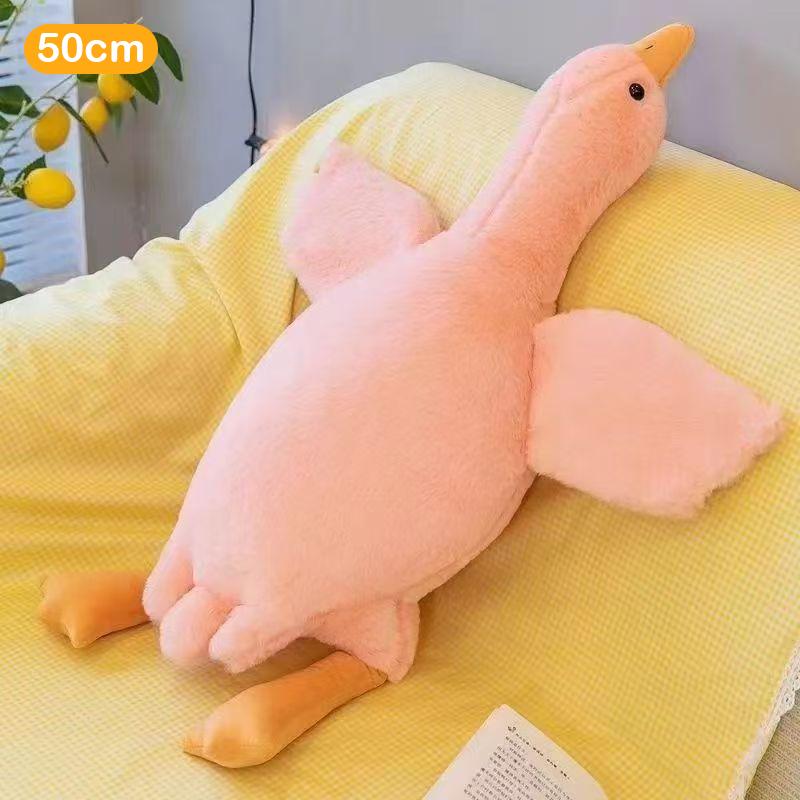 Barwiona metodą tie-dye kolorowa pluszowa zabawka gęś, zaciskająca nogi, lalka gęś, zmywalna i odpinana do spania