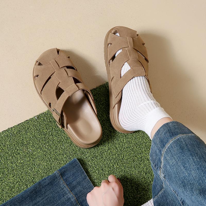 Women Summer Slippers Casual Girl Sandals Close Toe Plus Size Pink Yellow Khaki Slide Slippers