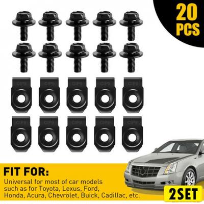 For GM Truck Body Bolts&U-nut Clips- M6-1.0 X 20mm- 10mm Hex- 40pcs (10ea)- #150