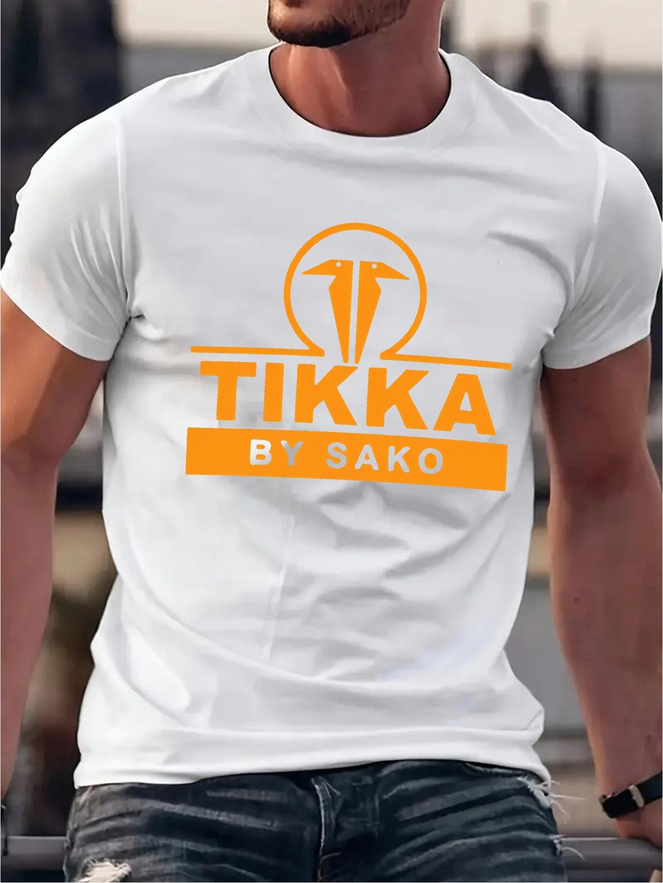 

Cotton Blend T-shirt - Summer Casual Sports Tee with Bold TIKKKA Graphic Print S