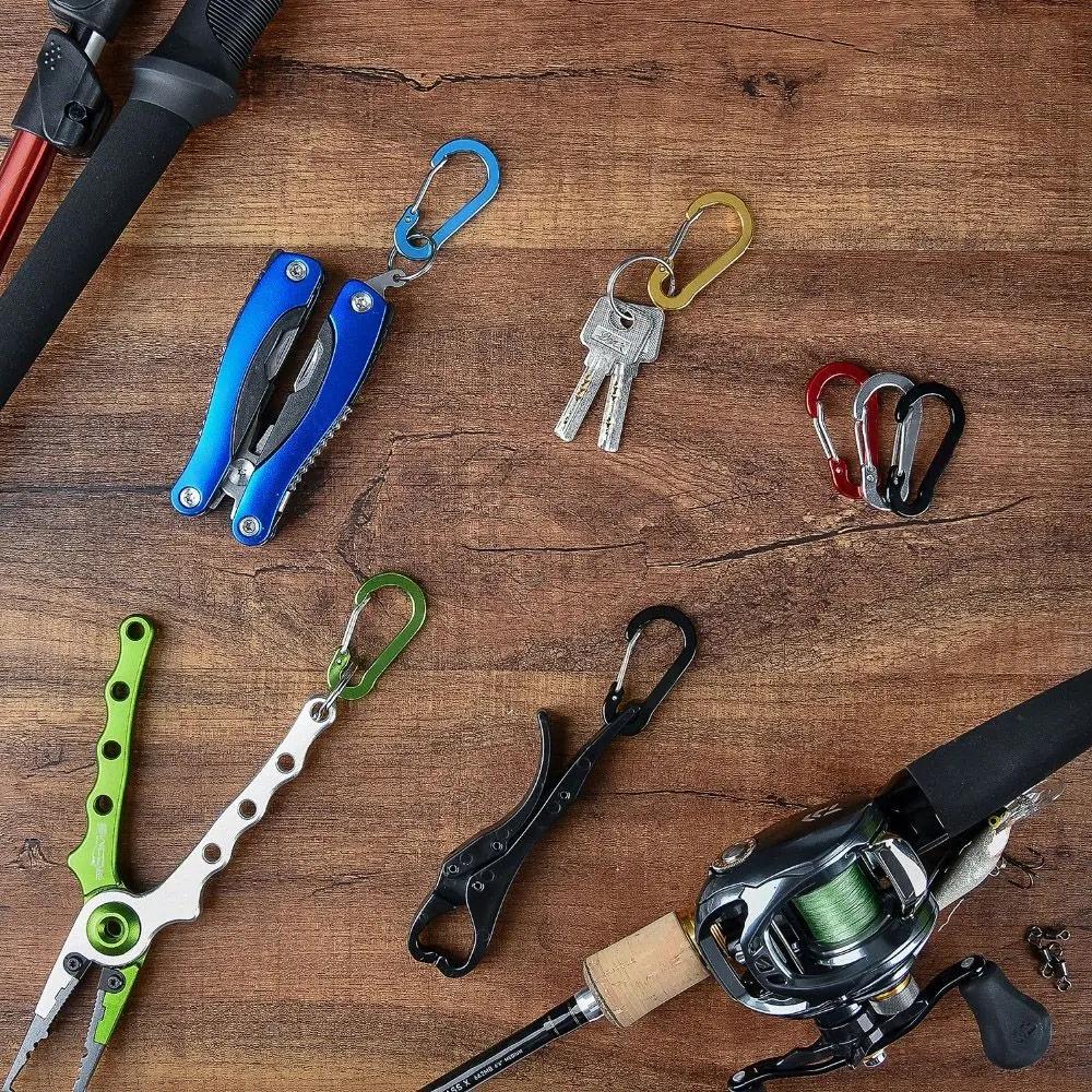 12 STÜCKE Karabiner Set Tourist Kleine Haken Outdoor Angeln Camping Clip Radfahren Wandern Multi Tool Schlüsselanhänger Schnalle Karabiner